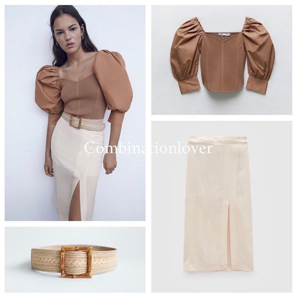 ZARA MIDI SKIRT WITH SLIT - SALE